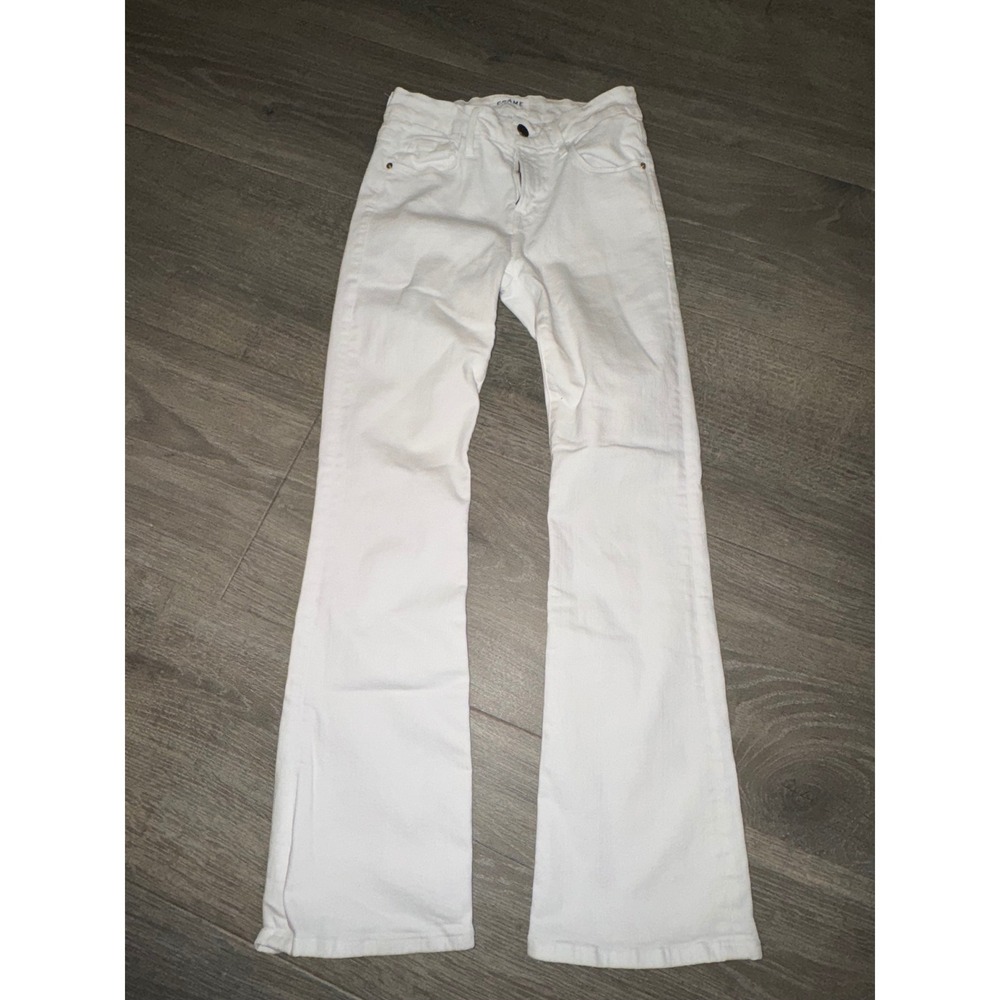 Frame Denim Le Crop Mini Boot White Jeans Size 25 Flared Cropped Stretch Slim